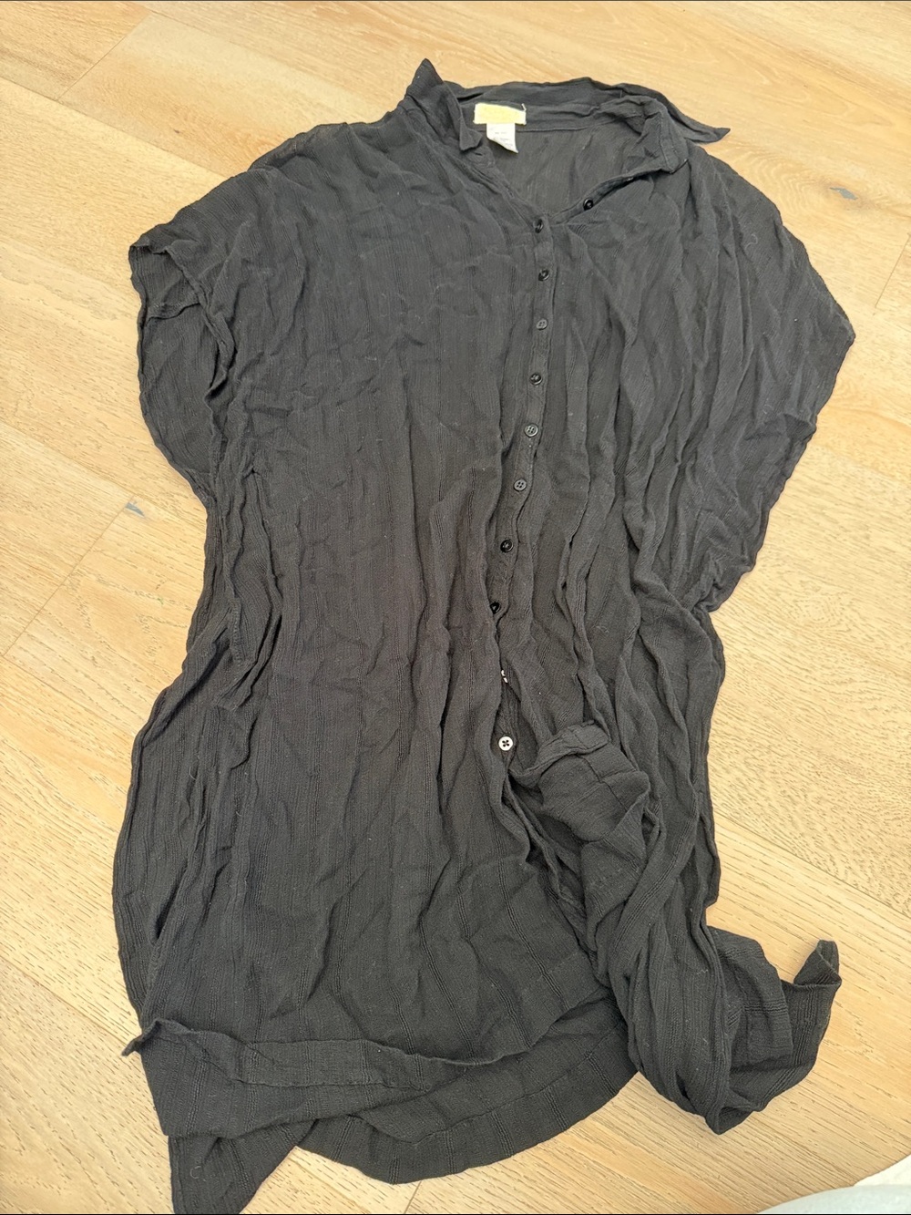 Black Button-Front cover up Lightweight